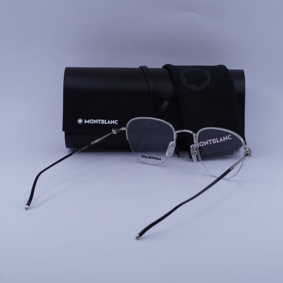 Montblanc MB0129O 001 Geometric Eyeglasses 49mm – Silver - Picture 4 of 10